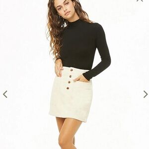Cream Corduroy Skirt